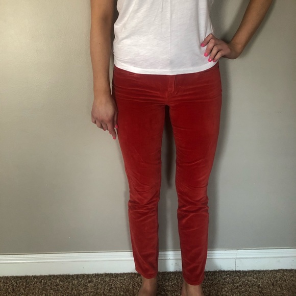 J. Crew Pants - J. CREW | size 25 red velvet skinny jeans